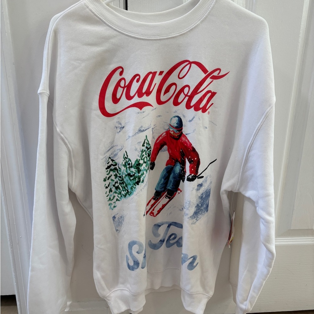 Coca Cola White Ski Team Sweatshirt NEW